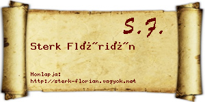 Sterk Flórián névjegykártya